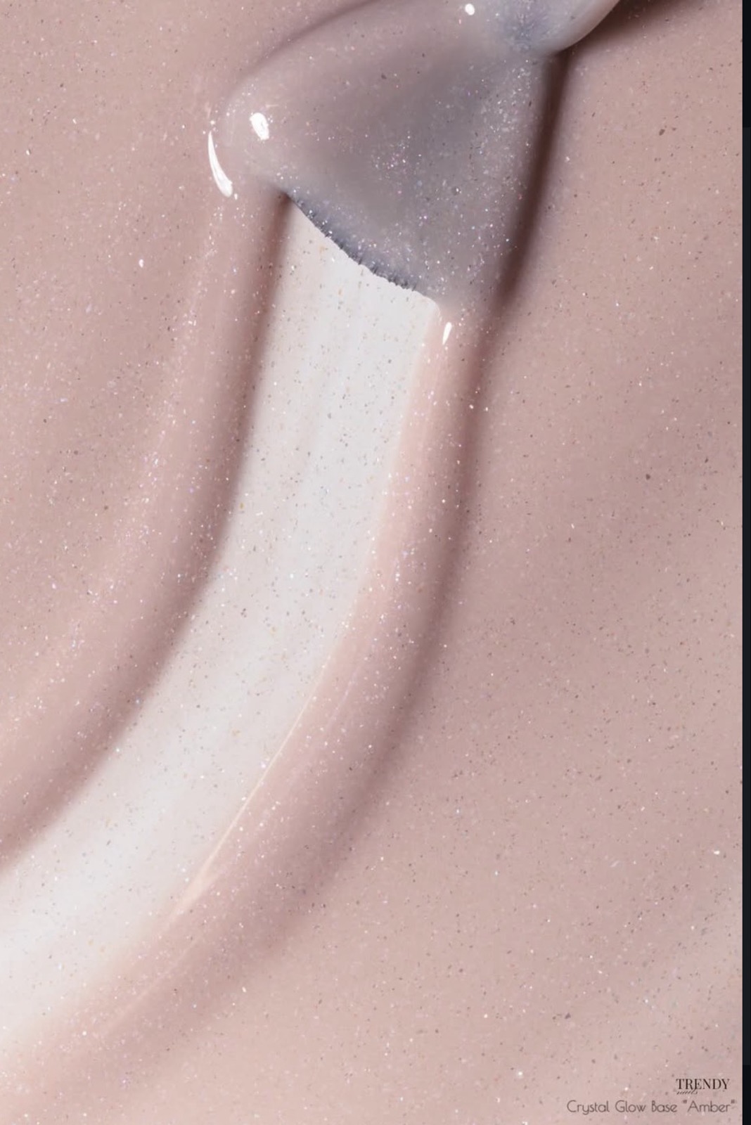 Trendynails Цветна база- Amber -бежева база с частици-15 мл - Image 7