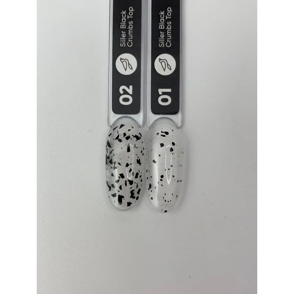 Siller Top Black Crumbs - 02- 8 мл - топ с черни частици - Image 5