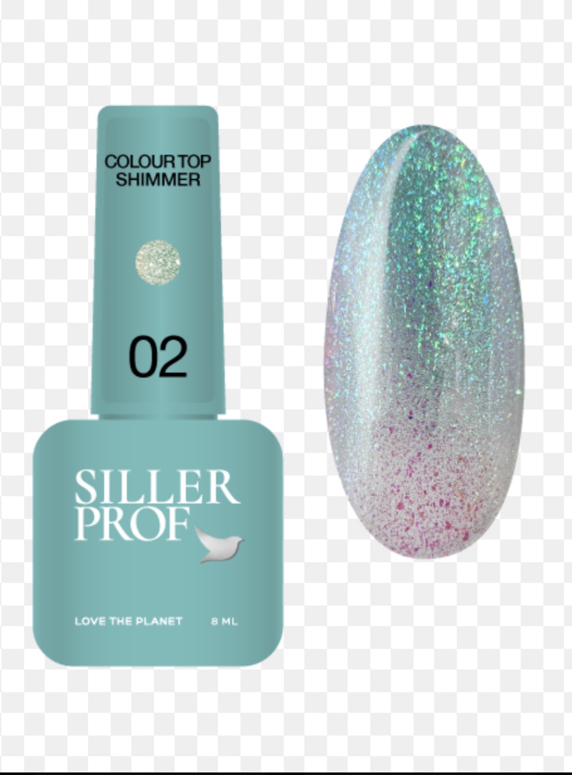 Siller Color Top Shimmer 02 -Топ с частици - 8 мл