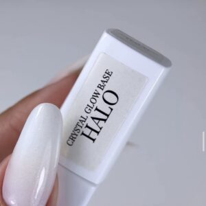 Trendynails Цветна база- HALO -бяла с частици-15 мл