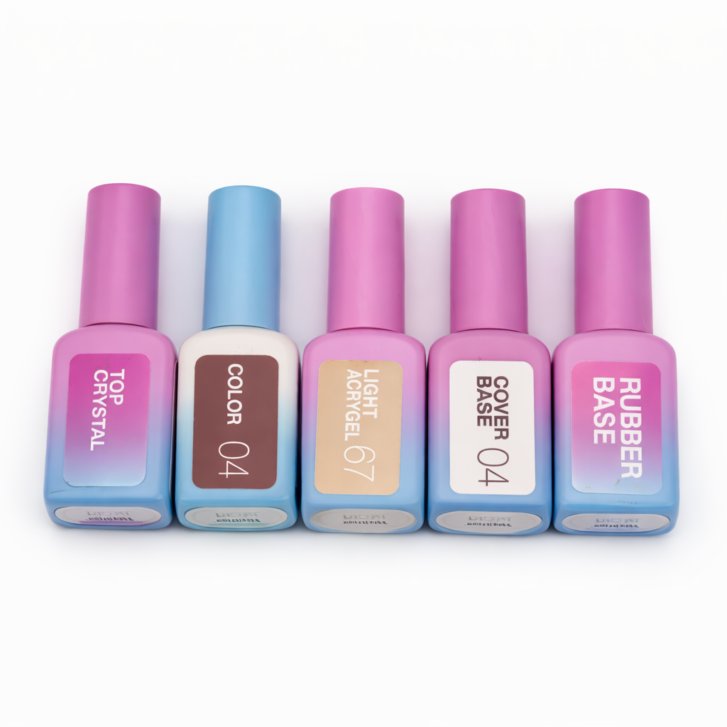 Luna стартов комплект за начинаещи 13 мл – Топ, Ръбер база, Цветна база, Гел лак и Течен акригел - Image 2