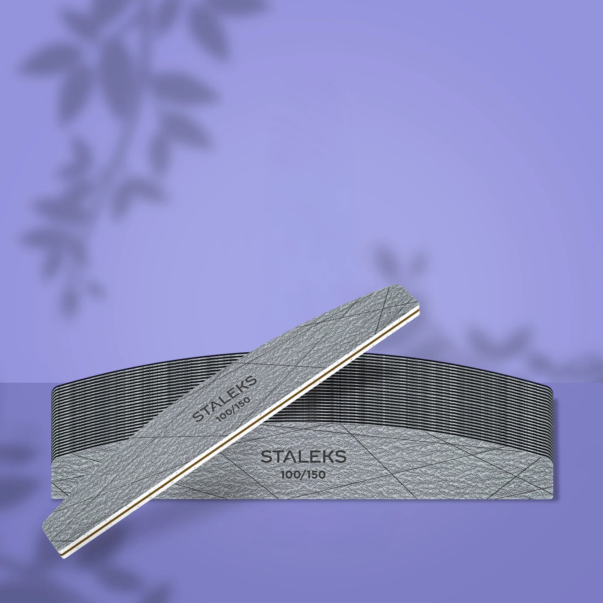 Минерална пила за нокти STALEKS SMART 40 за нокти с форма на полумесец, 80/100 grit (25 бр.)