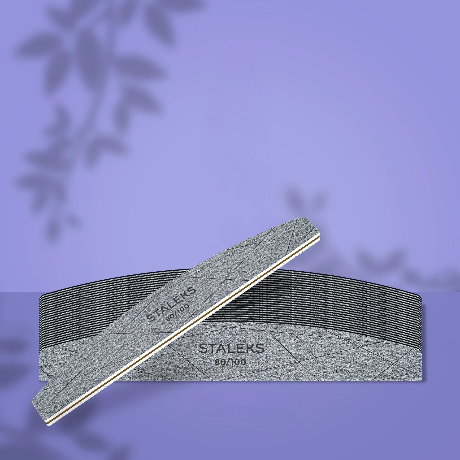 Минерална пила за нокти STALEKS SMART 40 за нокти с форма на полумесец, 80/100 grit (25 бр.)