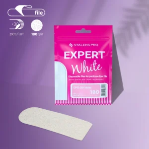 Сменяеми пили за еднократна употреба Expert White за пила за крака - основа MBE-10. Тънки файлове. Надеждна лепилна основа. Висококачественият абразив Expert White запазва свойствата си за дълго време. Белият цвят на пилата е естетичен при работа. Абразивност 80 грит. Абразивност 100 грит. Абразивност 180 грит. За еднократна употреба. За извършване на педикюр. Размер 99*34 мм. 30 броя в опаковка.