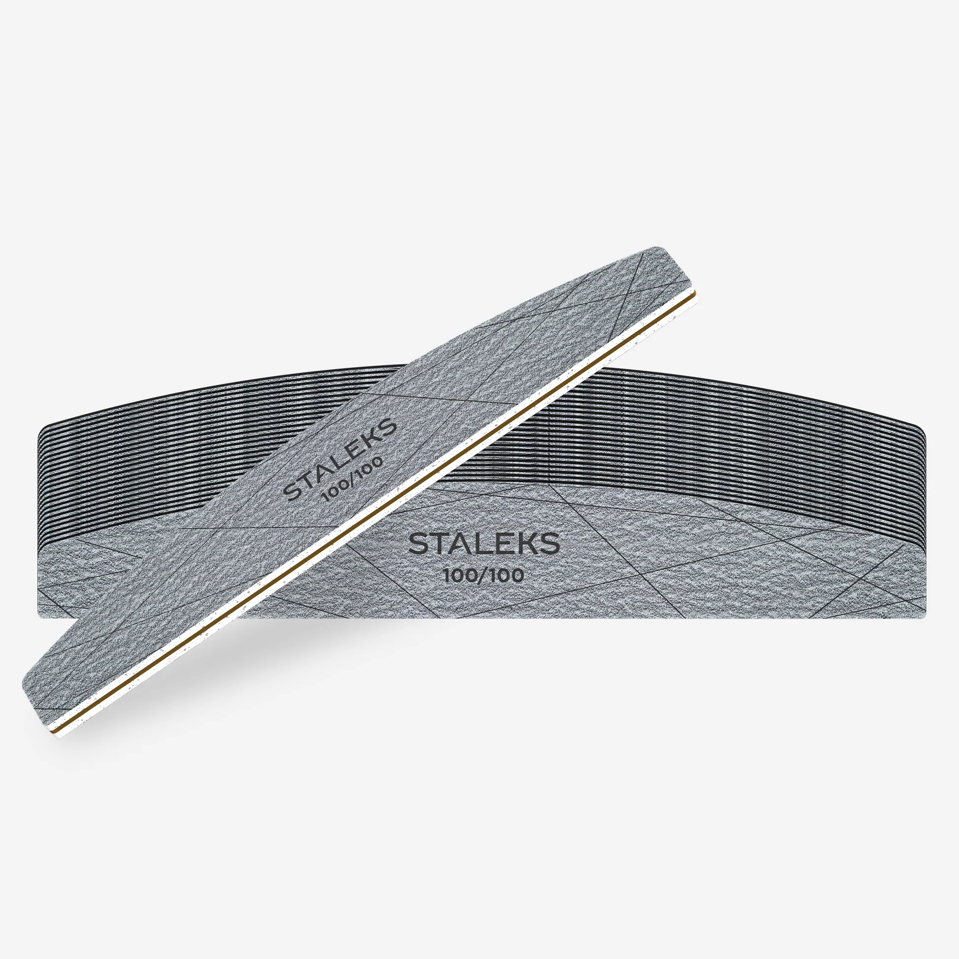 Минерална пила за нокти STALEKS SMART 40 за нокти с форма на полумесец, 80/100 grit (25 бр.)