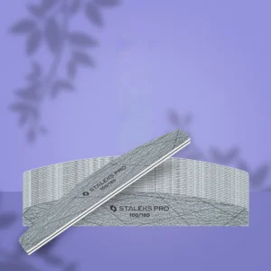 Минерална пила за нокти STALEKS SMART 40 за нокти с форма на полумесец, 80/100 grit (25 бр.)
