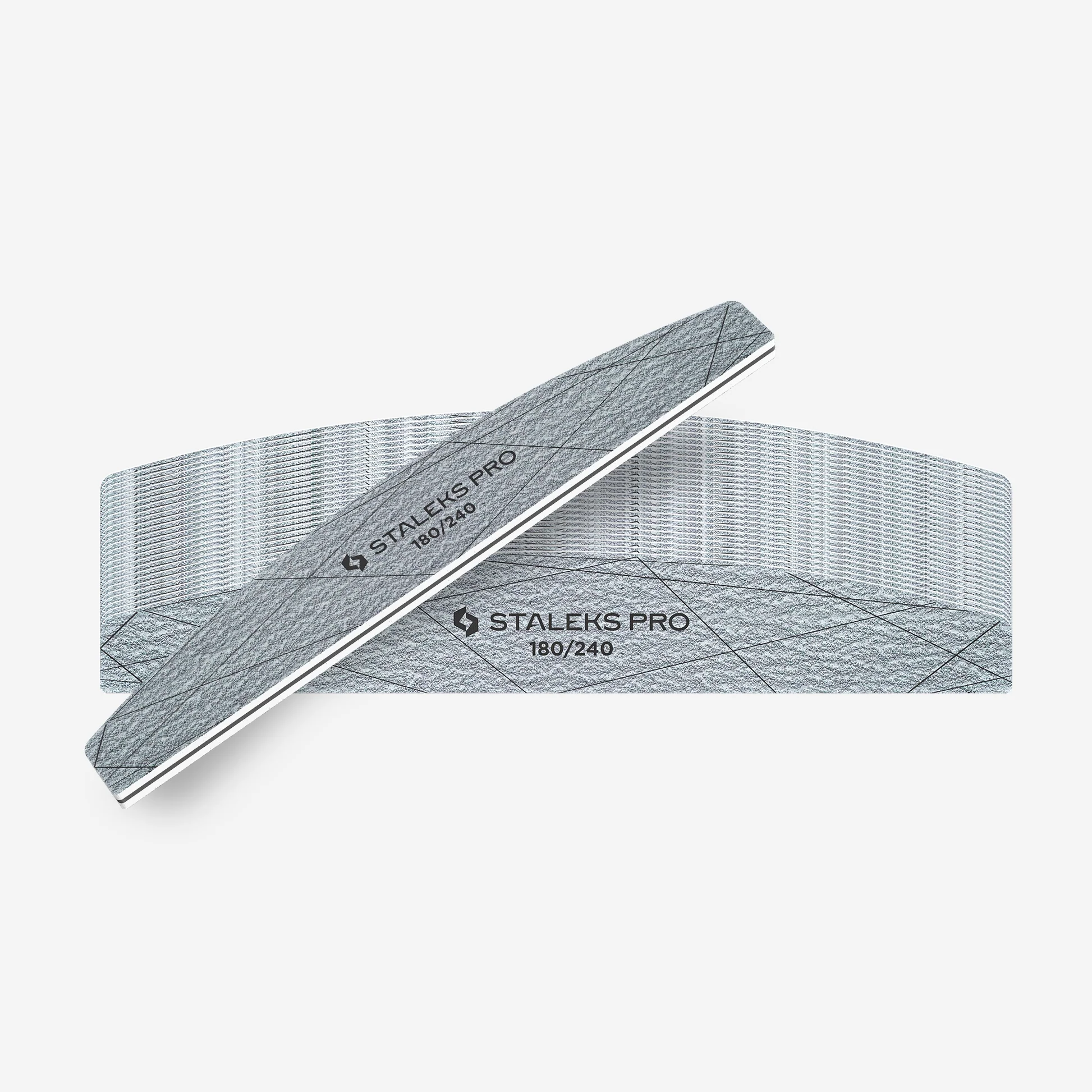 Минерална пила за нокти STALEKS SMART 40 за нокти с форма на полумесец, 80/100 grit (25 бр.)