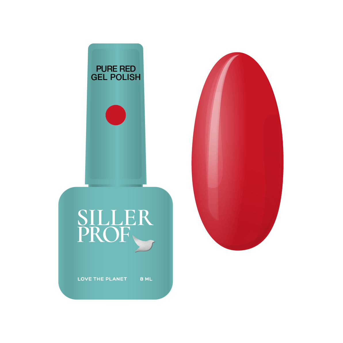Siller Pure Red- плътен червен гел лак 8 мл